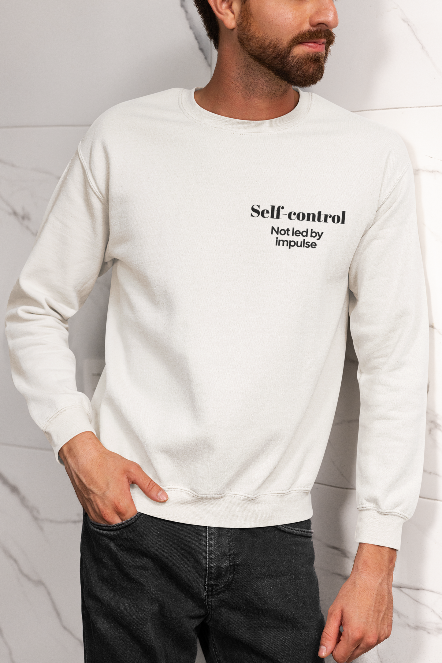 "SELF-CONTROL" Fruits of The Spirit | Unisex Heavy Blend™ Crewneck Sweatshirt