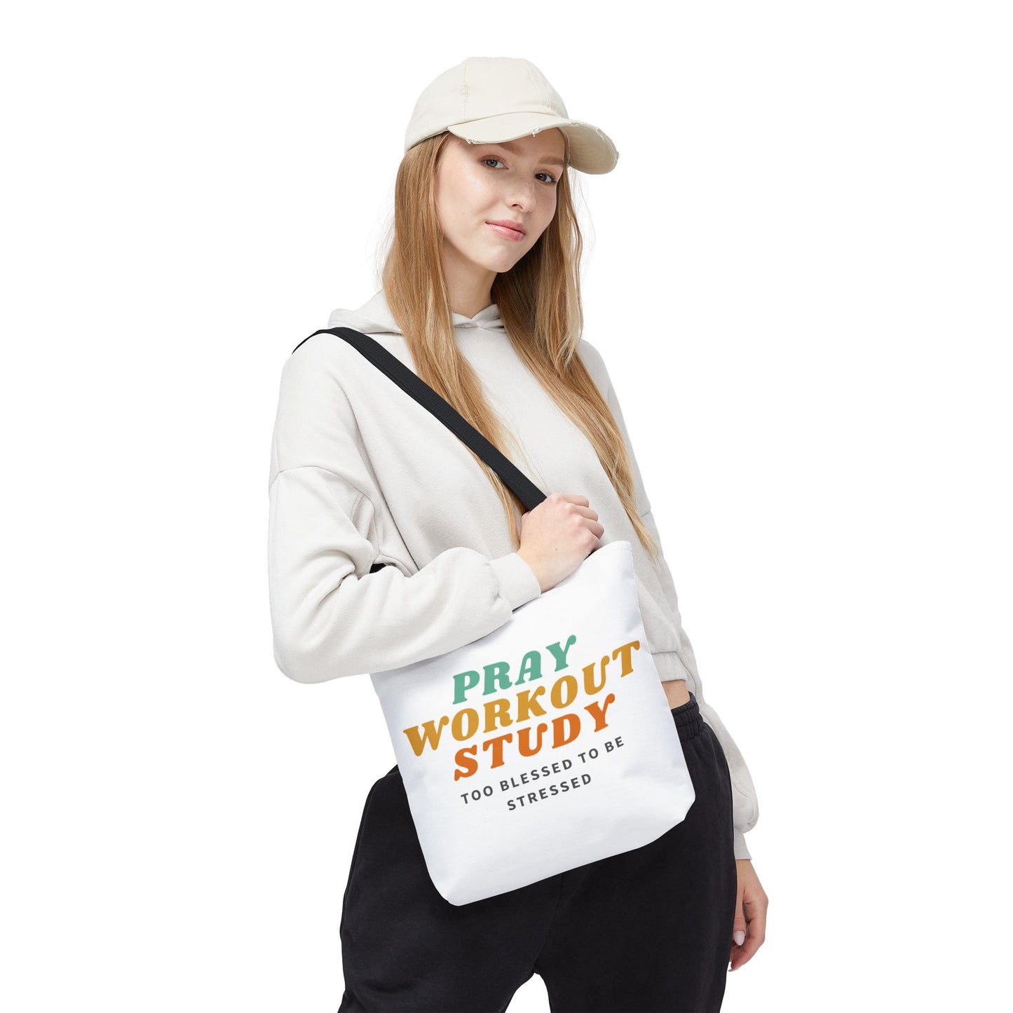 Pray, Workout, Study Tote Bag | High Durable® 100% Polyester