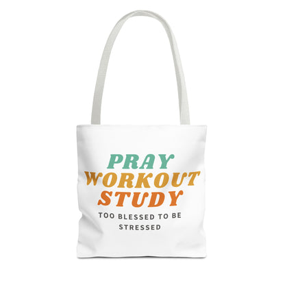 Pray, Workout, Study Tote Bag | High Durable® 100% Polyester