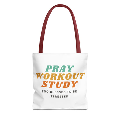Pray, Workout, Study Tote Bag | High Durable® 100% Polyester
