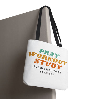 Pray, Workout, Study Tote Bag | High Durable® 100% Polyester